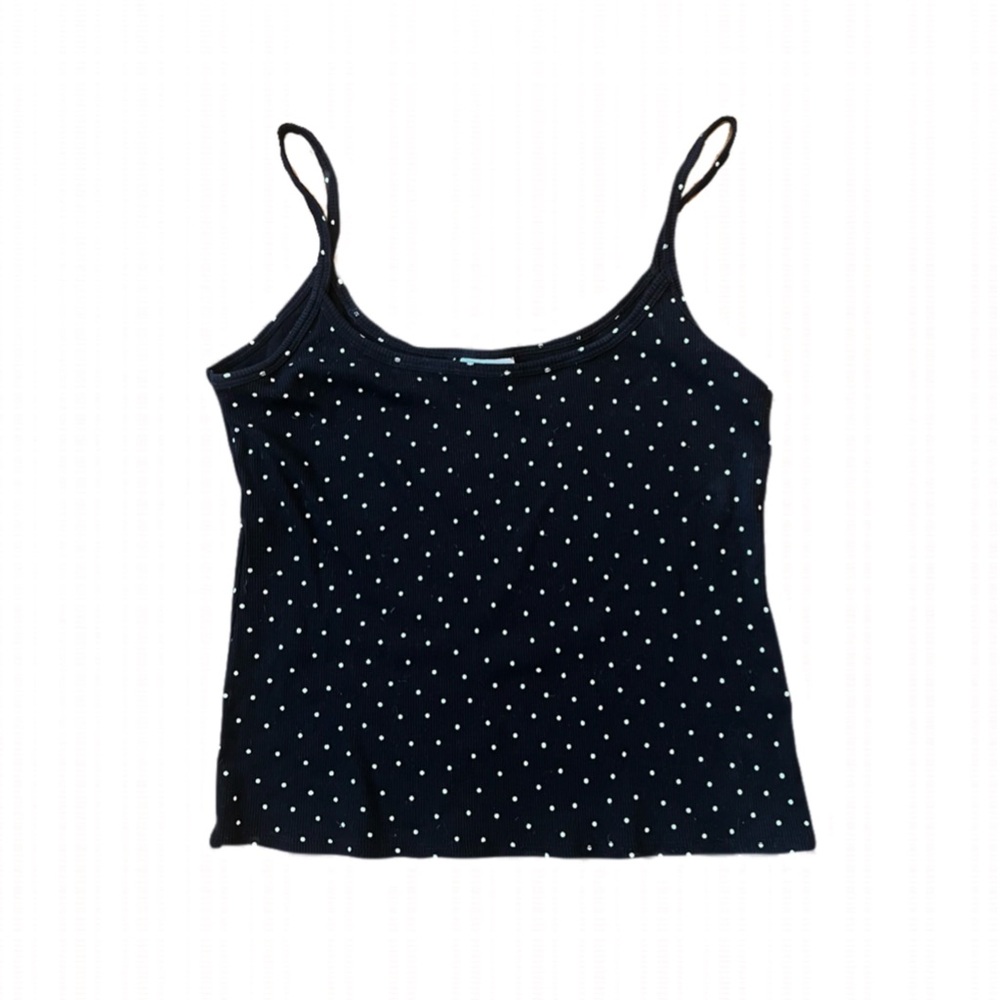 Black and white polka dot tank top